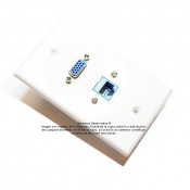 Placa Tapa VGA + Jack RJ45 CAT6 ponchable ABS